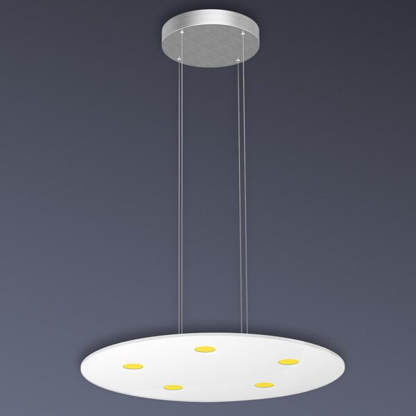 Evotec Sunia lampă suspendată LED rotundă variator tactil, reglabil, Alb, Camera de zi / sufragerie, Metal, Modern