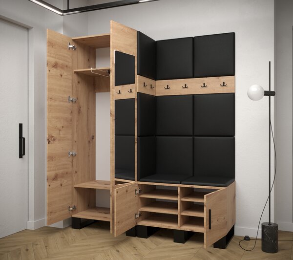 Set mobilier pentru hol Amanda 14 (Stejar artisan + bej). 1085974