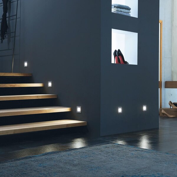 Hera Lumină LED pentru montare pe perete Wall F, gri, 0,9 W, 7,5 x cm, Metalic, Hol, Metal, Modern, Luminile încastrate unghiulare