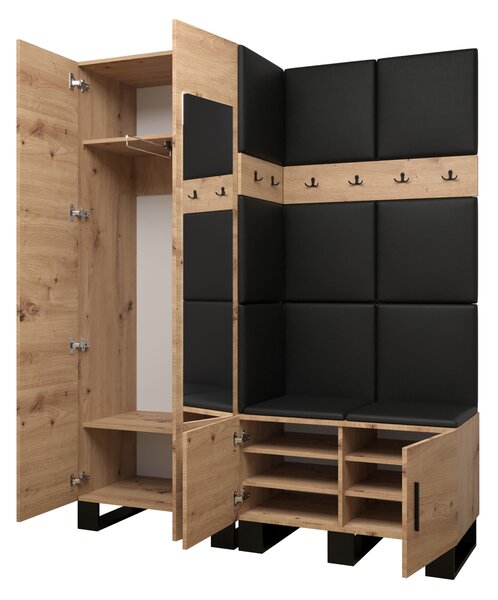 Set mobilier pentru hol Amanda 14 (Stejar artisan + bej). 1085974