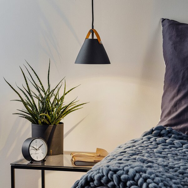 DFTP by Nordlux Lampă suspendată Strap, Ø 16,5 cm, negru, reglabil, Negru, Camera de zi / sufragerie, Metal, Modern