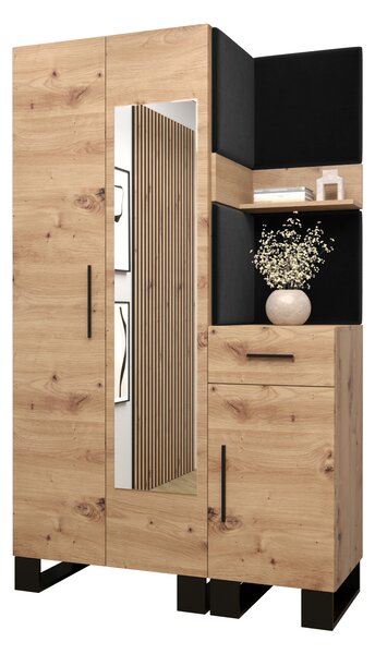 Set mobilier pentru hol Amanda 16 (Stejar artisan + Negru). 1085996