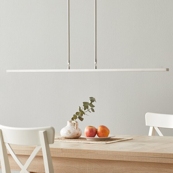 Steinhauer Lampă suspendată LED Zelena, oțel, lungime 122 cm, metal, CCT, reglabil, Metalic, Camera de zi / sufragerie, Metal, Modern