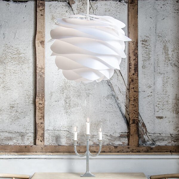 UMAGE Lampa suspendată Carmina medie, albă, reglabil, Alb, Camera de zi / sufragerie, Plastic, Design