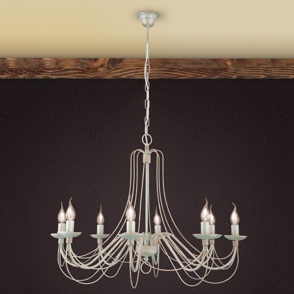 ORION Candelabru Antonina, fildeș, 8 becuri, reglabil, Bej, Camera de zi / sufragerie, Metal, Casă de țară / Rustic