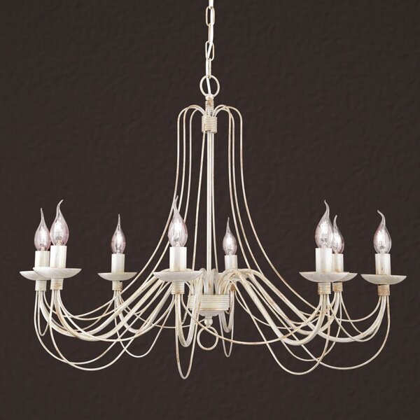 ORION Candelabru Antonina, fildeș, 8 becuri, reglabil, Bej, Camera de zi / sufragerie, Metal, Casă de țară / Rustic