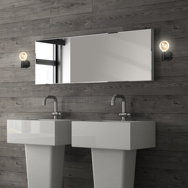 Briloner Aplică de perete Kosol pentru baie, IP44, E27, negru, reglabil, Negru, Camera de zi / sufragerie, Metal, Modern