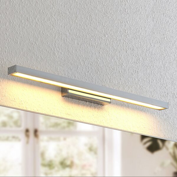 Lindby LED oglindă cu lumină Alenia, 60 cm, crom, aluminiu, IP44, Metalic, Baie, Metal, Modern