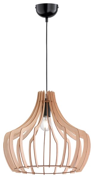 Reality Leuchten Lampă pendul de lemn Wood, 38,5 cm, reglabil, Lemn, Camera de zi / sufragerie, Lemn, Scandinavă