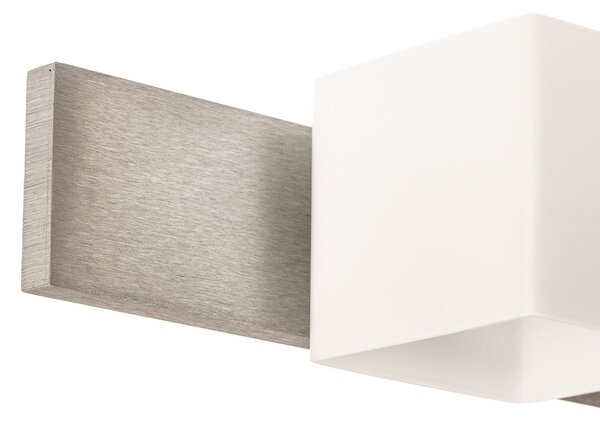 Casablanca Cube - aplică cu două surse, reglabil, Alb, Camera de zi / sufragerie, Sticlă, Design
