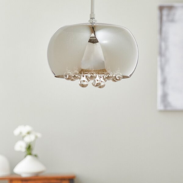 Schuller Valencia Argos Lampă suspendată cu LED picături de cristal Ø 22 cm, Metalic, Camera de zi / sufragerie, Sticlă, Modern