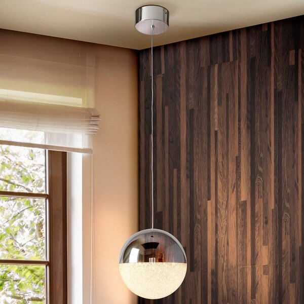 Schuller Valencia Suspensie sferică cu LED Sfera, Ø 20 cm, Metalic, Camera de zi / sufragerie, Metal, Modern, glob