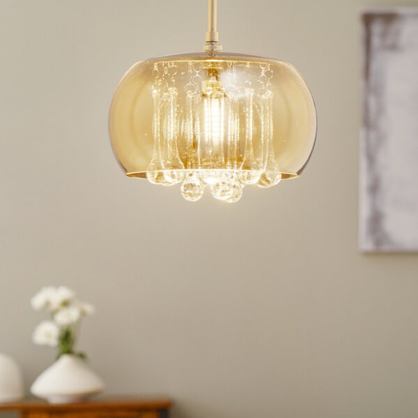 Schuller Valencia Argos Lampă suspendată cu LED picături de cristal Ø 22 cm, Metalic, Camera de zi / sufragerie, Sticlă, Modern