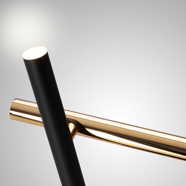 Schuller Valencia Lampă de masă cu LED Varas, negru/auriu, două lumini, Negru, Camera de zi / sufragerie, Metal, Modern