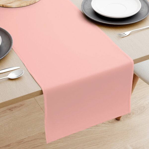 Goldea napron de masă din bumbac - roz pastel 50x160 cm