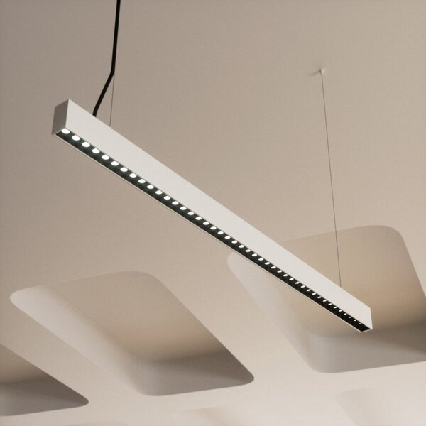 Arcchio lampă suspendată LED pentru birou Jolinda slim, metal, sus/jos, reglabil, Gri, Studiu / Birou, Plastic, Modern