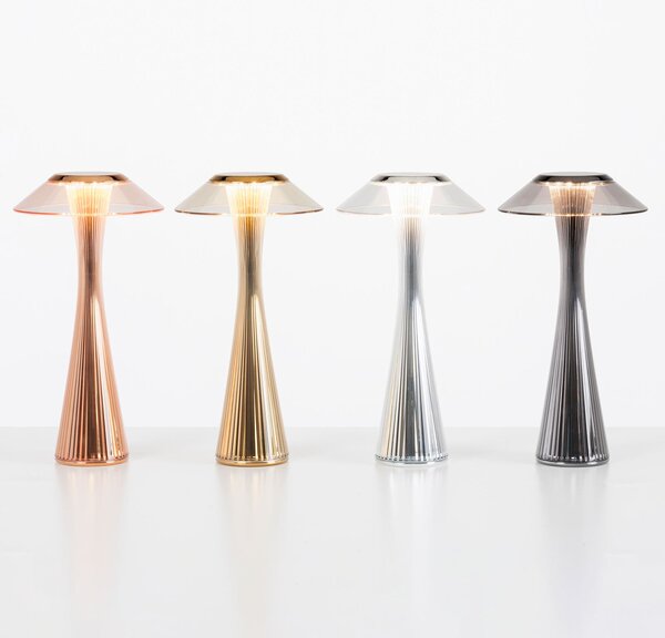 Kartell Space - lampă LED de masă designer, crom, Metalic, Camera de zi / sufragerie, Plastic, Design