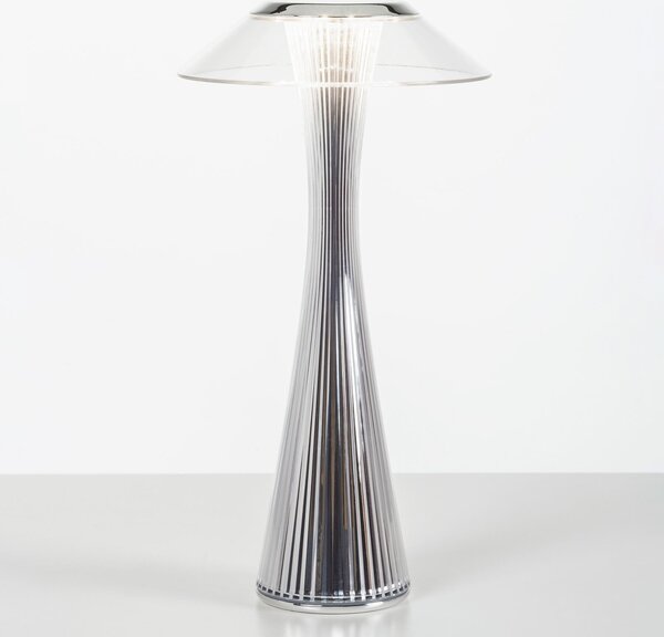Kartell Space - lampă LED de masă designer, crom, Metalic, Camera de zi / sufragerie, Plastic, Design