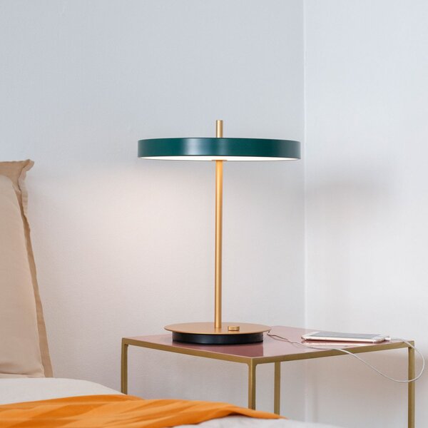 UMAGE LED lampă de masă Asteria Table, USB, verde pădure/lastre