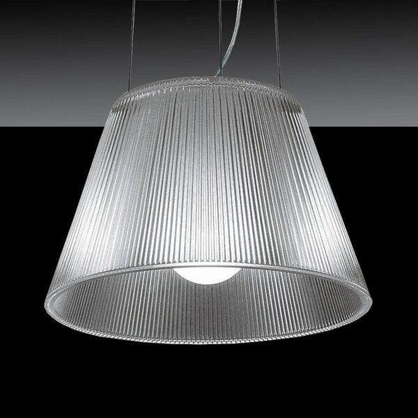 FLOS Romeo Moon S1 - lampă suspendată transparentă, reglabil, Transparent, Camera de zi / sufragerie, Sticlă, Design
