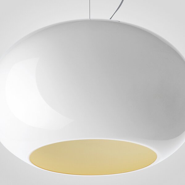 Foscarini Buds 2 lampă pendul LED, E27 alb, reglabil, Alb, Bucătărie, Sticlă, Design