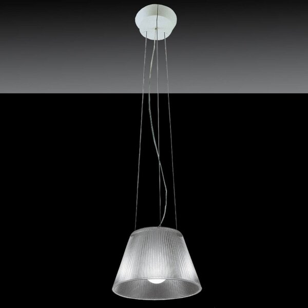 FLOS Romeo Moon S1 - lampă suspendată transparentă, reglabil, Transparent, Camera de zi / sufragerie, Sticlă, Design