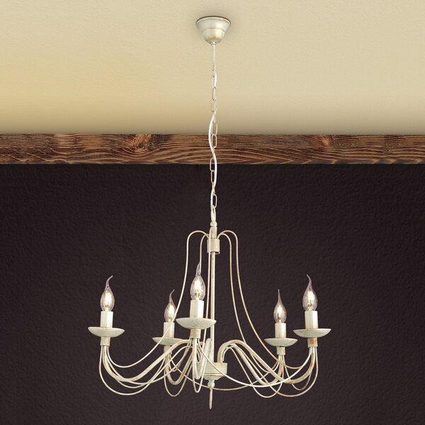 ORION Candelabru Antonina, fildeș, 5 becuri, reglabil, Bej, Camera de zi / sufragerie, Metal, Casă de țară / Rustic