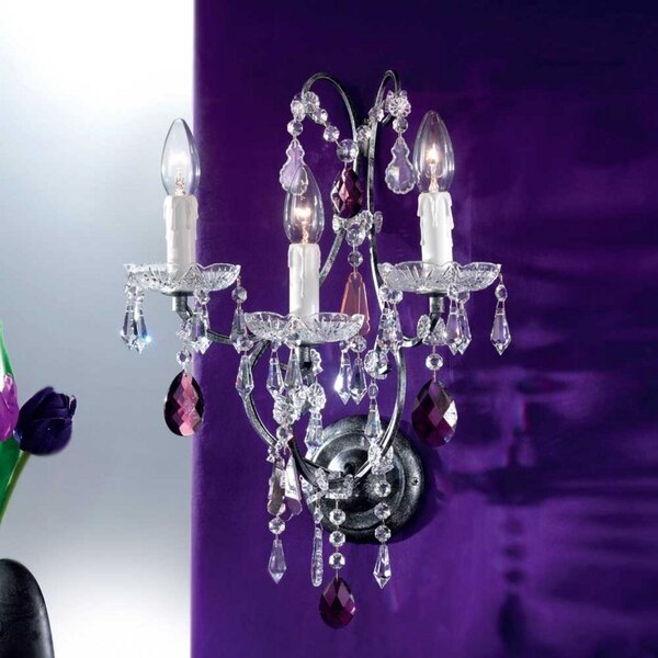 ORION Aplică de perete ELIARA, argintiu antic, reglabil, Violet, Camera de zi / sufragerie, Cristal, Design