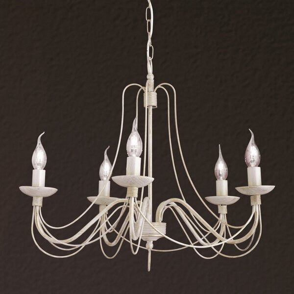 ORION Candelabru Antonina, fildeș, 5 becuri, reglabil, Bej, Camera de zi / sufragerie, Metal, Casă de țară / Rustic