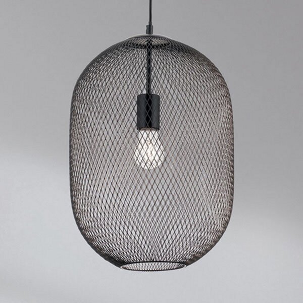 ORION Lampă pendul Georgina cu abajur colivie, reglabil, Negru, Camera de zi / sufragerie, Metal, Modern