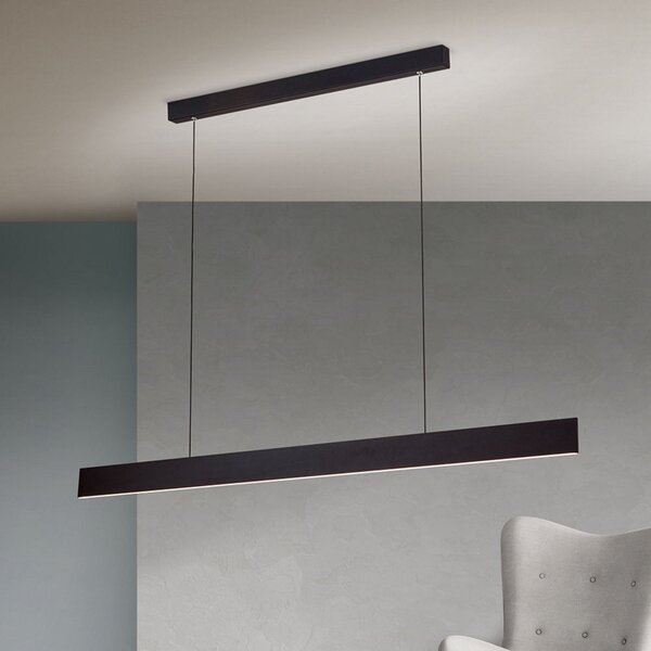 ORION Gideon lampă suspendată LED, Up-& Downlight, negru, reglabil, Negru, Camera de zi / sufragerie, Metal, Modern