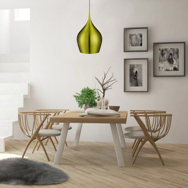 Searchlight Lampă suspendată Vibrant Ø 26cm, verde, reglabil, Verde, Camera de zi / sufragerie, Metal, Modern