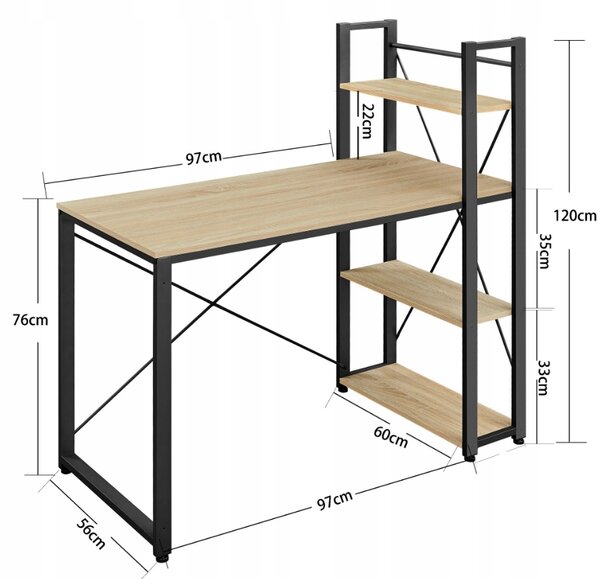 Birou TAYLOR SONOMA cu raft 120x60cm