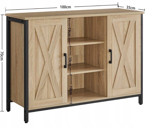 Comoda TAYLOR SONOMA cu polite deschise, 100x70cm