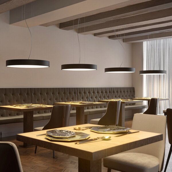 Arcchio Noabelle lampă suspendată LED, negru 80 cm, reglabil, Negru, Bucătărie, Metal, Modern