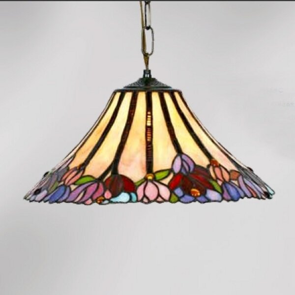 Artistar Lampă suspendată Tori, reglabil, Multicolor, Camera de zi / sufragerie, Sticlă, Tiffany