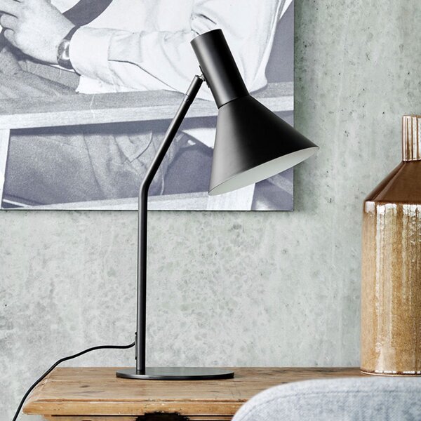 FRANDSEN Lampa de masă Lyss, negru, metal, înălțime 50 cm, E27, Negru, Camera de zi / sufragerie, Metal, Design