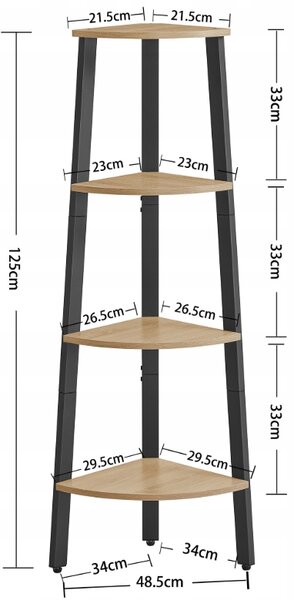 Raft de colt TAYLOR SONOMA 4 polite, 125x34cm