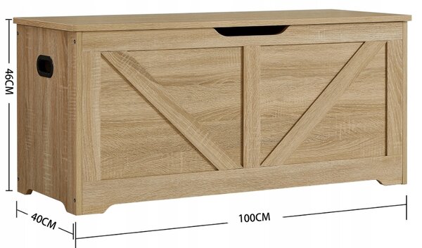 Cutie de depozitare LEHAC cu capac 100x46cm, stejar sonoma