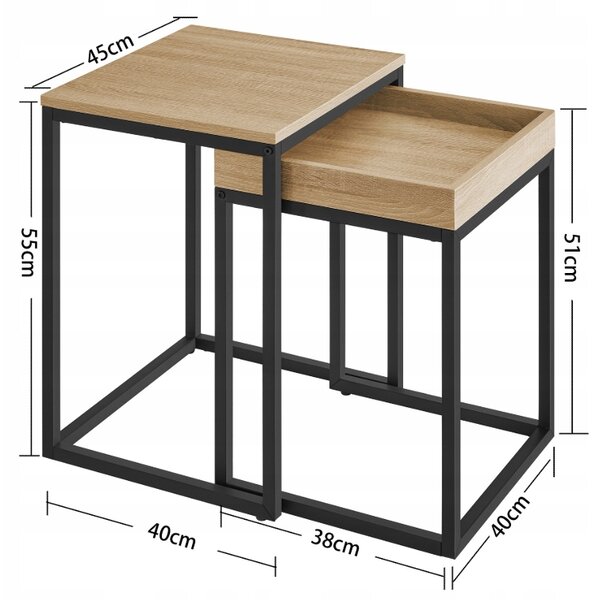 Masute de cafea TAYLOR SONOMA set 2 buc, 40x45cm