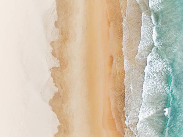 Fotografie Idyllic beach scene photographed from a, Abstract Aerial Art