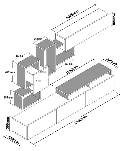 Mobilier living Amoria (alb). 1101361