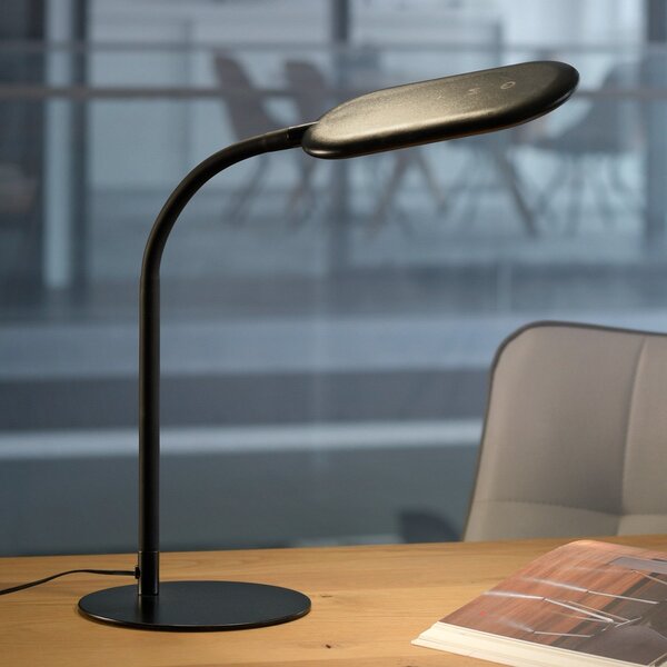 JUST LIGHT. GmbH Lampă de masă LED Kelly, CCT dimabilă, reglabil, Negru, Studiu / Birou, Plastic, Modern