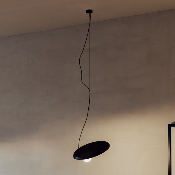 Milan Iluminación Lampă suspendată din sârmă Ø 38 cm antracit, reglabil, Negru, Camera de zi / sufragerie, Metal, Design