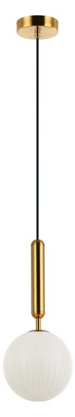 Viokef Lampă pendul Jolin cu sferă de sticlă, 1 bec, reglabil, Auriu / Alamă, Camera de zi / sufragerie, Sticlă