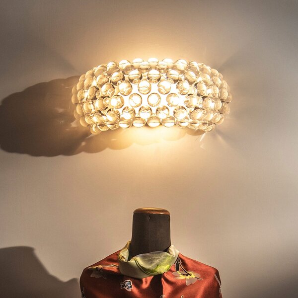 Foscarini Caboche Plus media R7s lampă de perete transparentă, reglabil, Transparent, Camera de zi / sufragerie, Plastic, Design