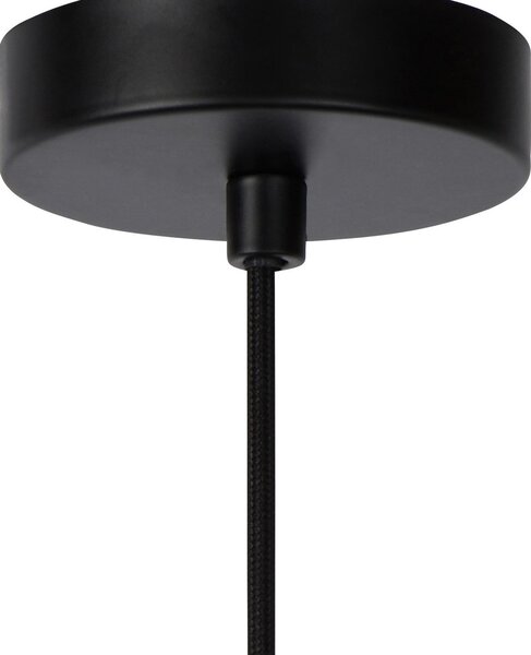 Lucide Lampă suspendată Julius, 5 becuri, gri fumuriu, reglabil, Negru, Camera de zi / sufragerie, Sticlă, Modern, Pandantive la pachet