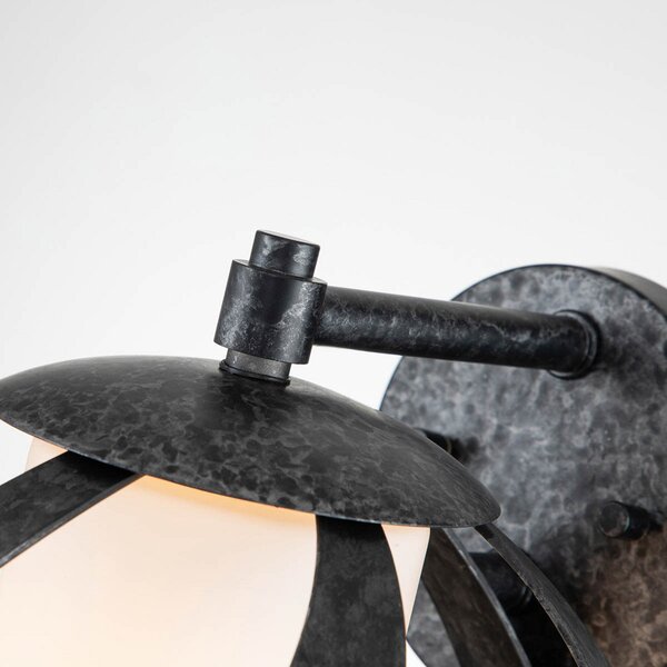 Quintiesse Aplică de perete Blacksmith, negru/alb, cu 1 bec, IP44, reglabil, Negru, Metal