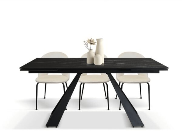 Masă extensibila MORENA, ceramică-picior metalic 160 cm/90 cm