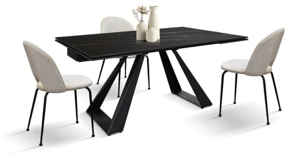 Masă extensibila MORENA, ceramică-picior metalic 160 cm/90 cm